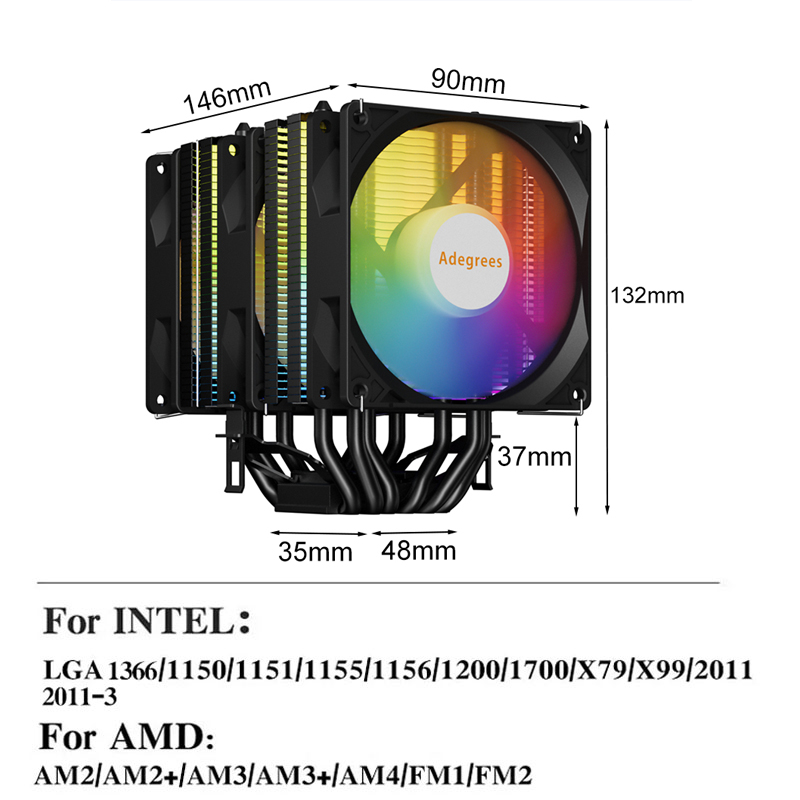 Refroidisseur de CPU RGB AM4,  - Cpu Heatsink avis et prix