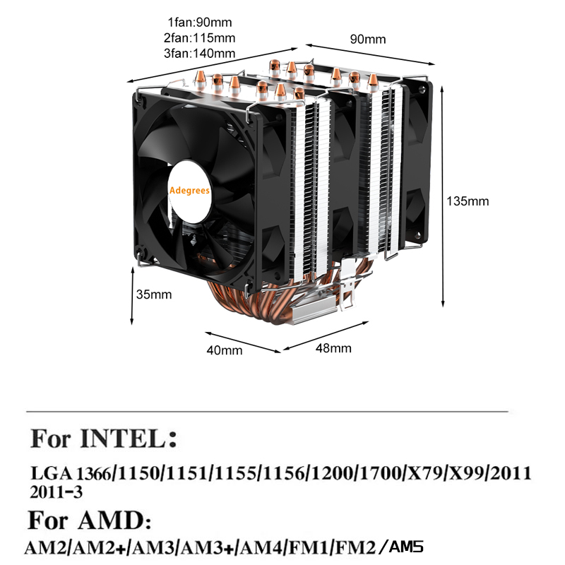 Refroidisseur d'air CPU à 6 ca - Cpu Heatsink avis et prix